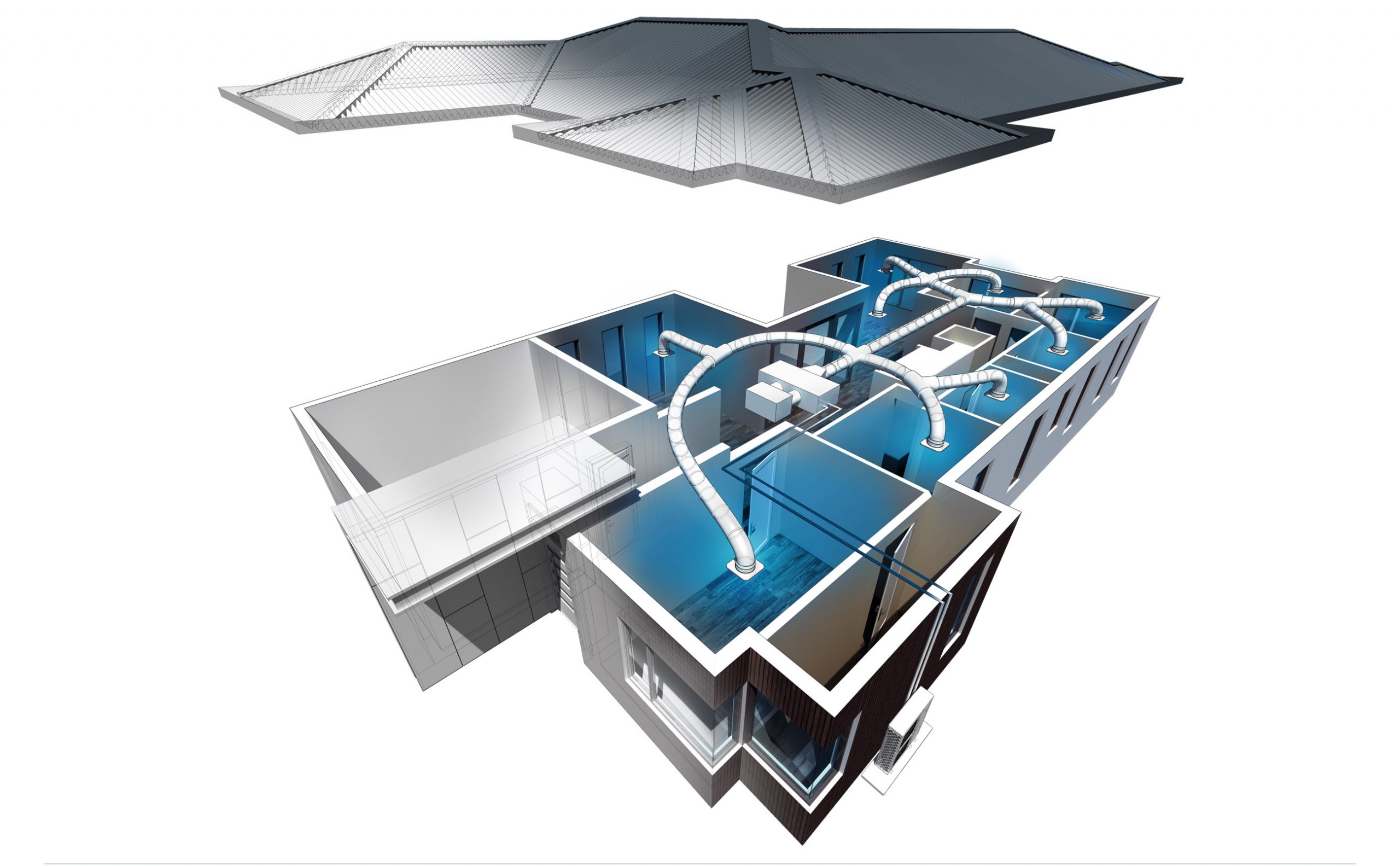Rinnai Ducted Air Conditioning (3D cooling diagram)