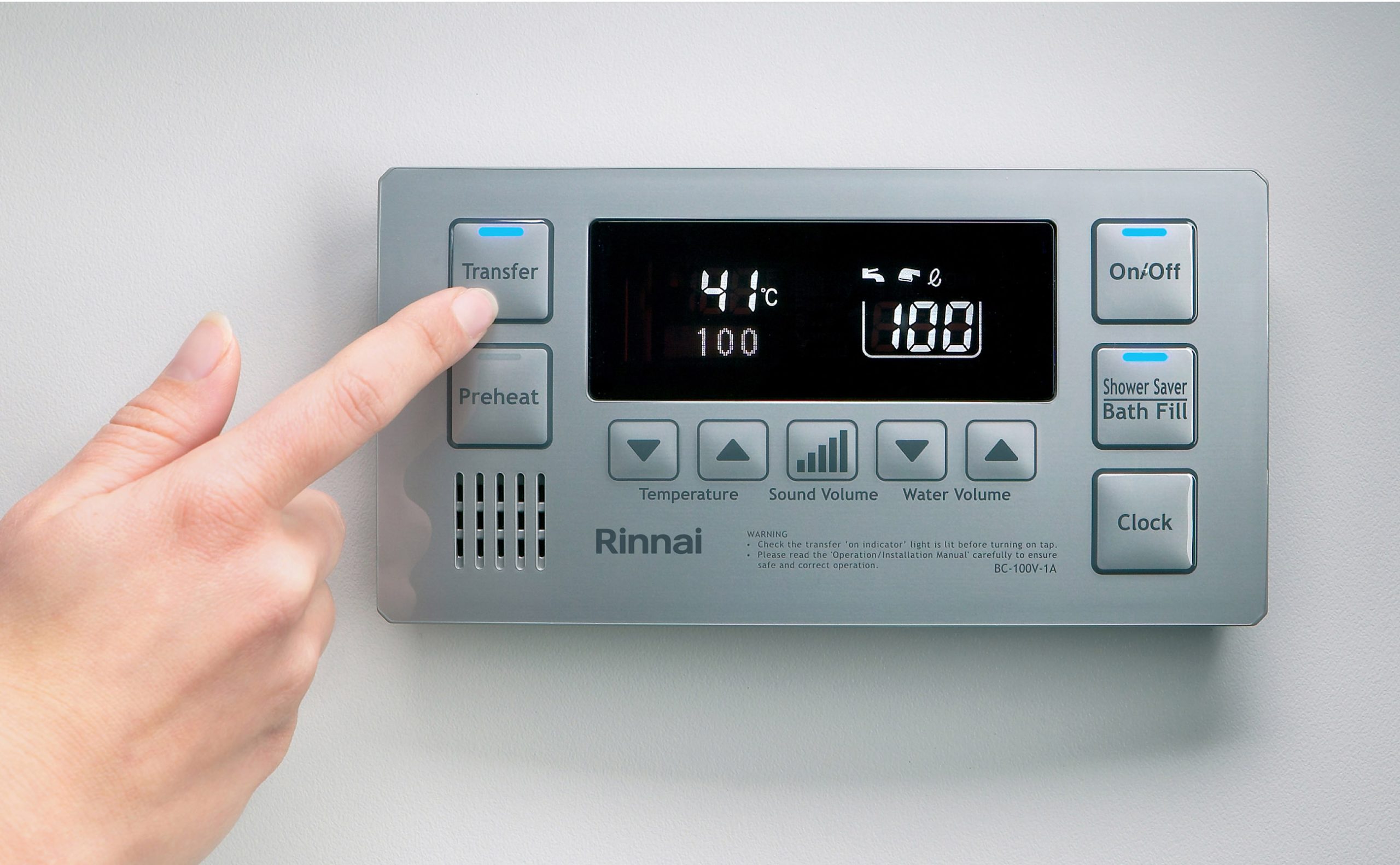 Rinnai Deluxe Bathroom Hot Water Controller (silver)