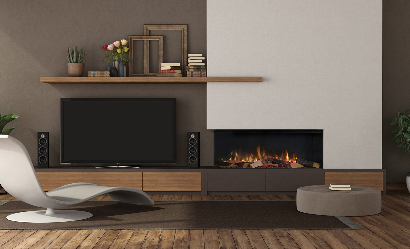 Rinnai ES 1000 Electric Fireplace (lifestyle - corner install)