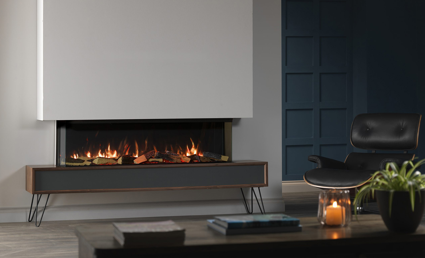 Rinnai ES 1500 Electric Fireplace (lifestyle – bench)