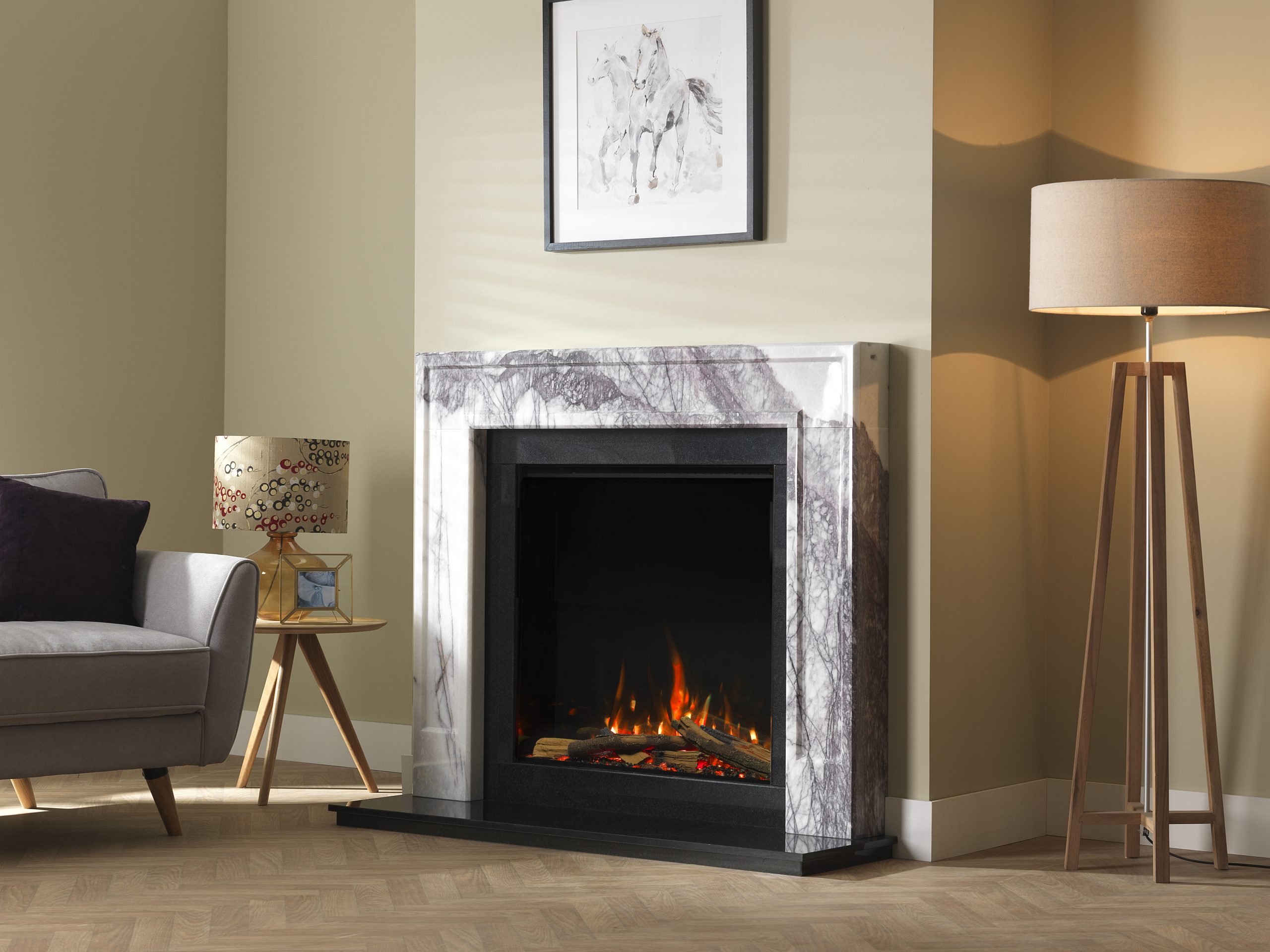 Rinnai ES 750 Electric Fireplace (lifestyle - inset stone)