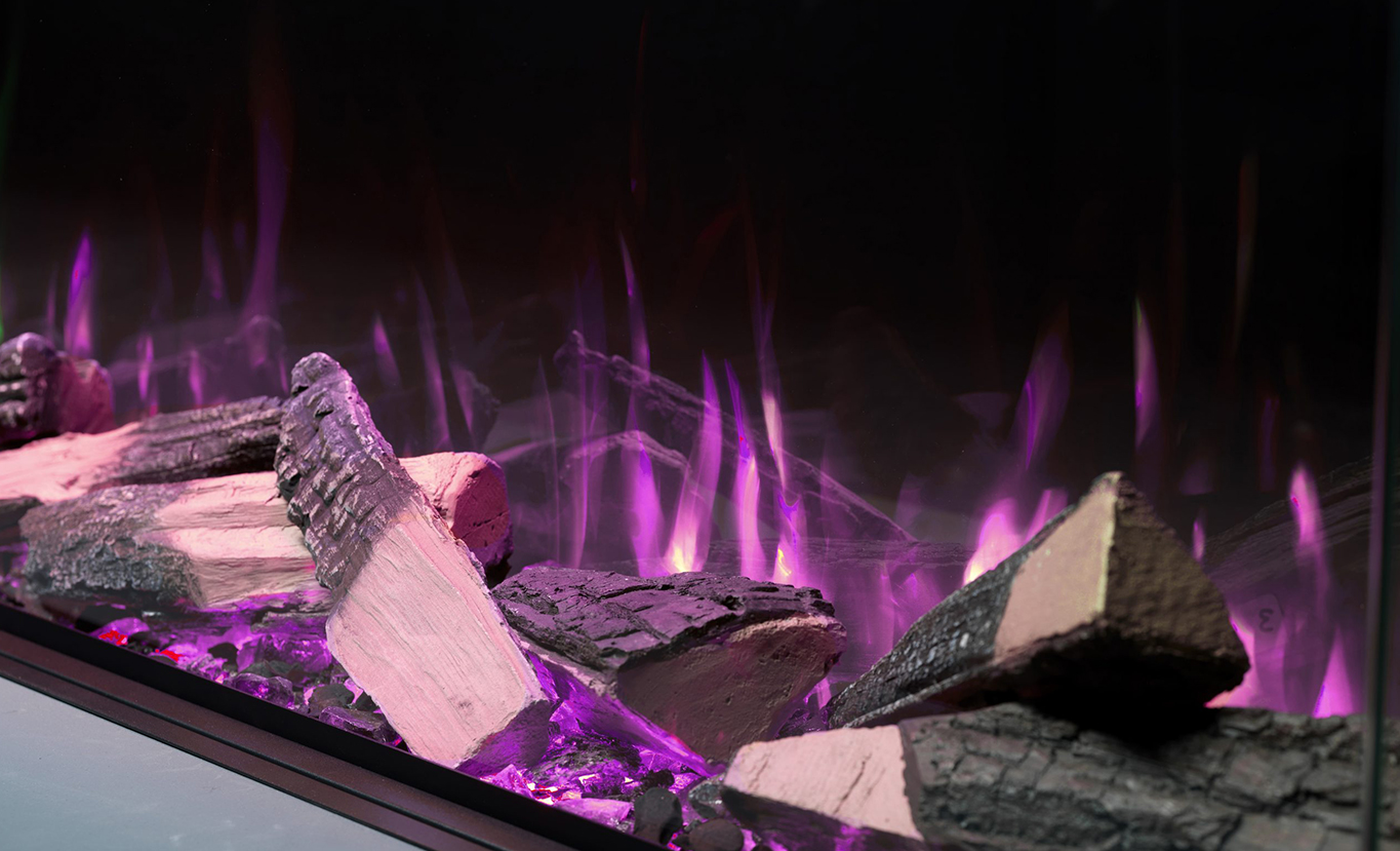 Rinnai ES Electric Fireplace TriLight Log (purple)
