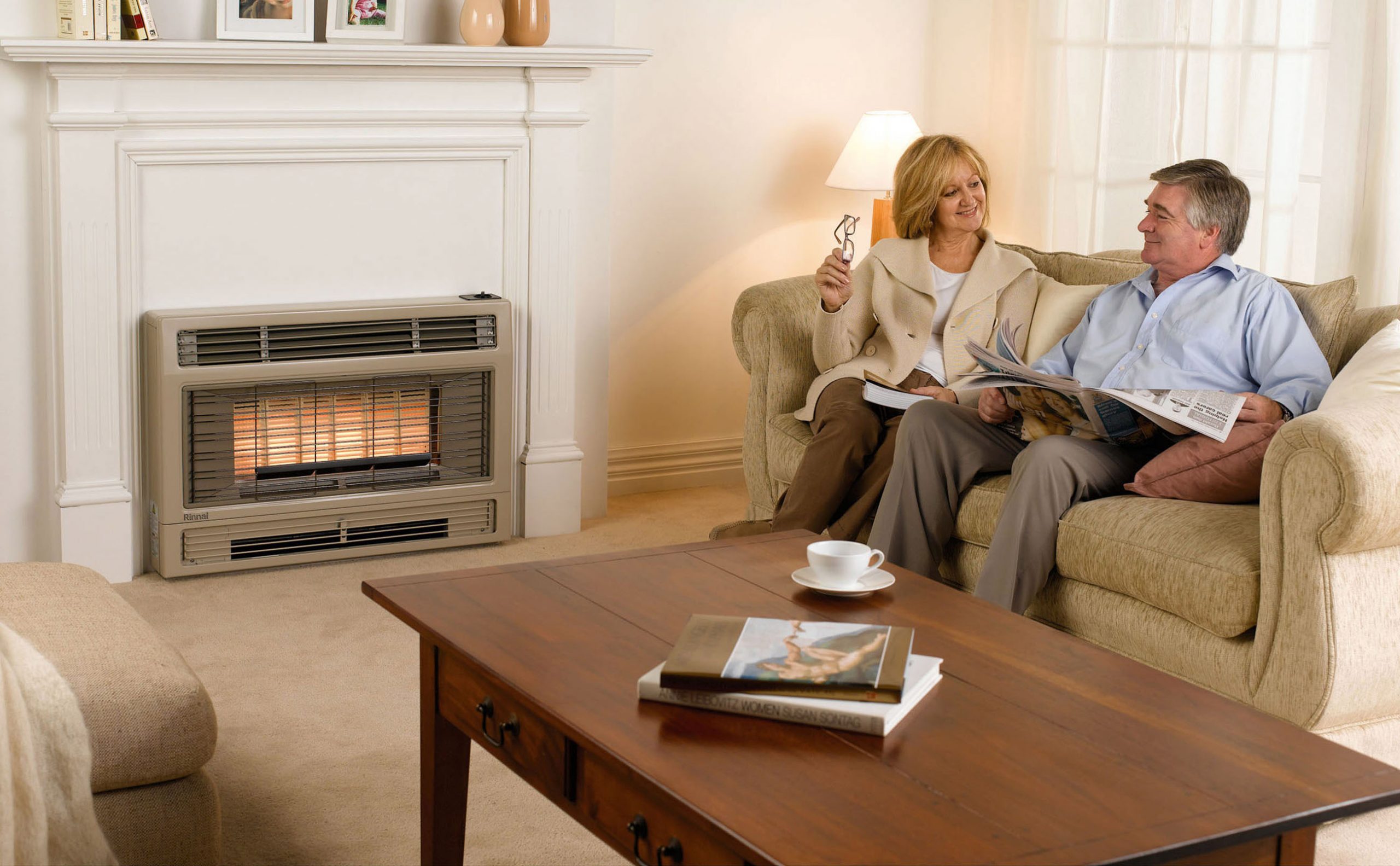 Rinnai 2001 Inbuilt Gas Flued Space Heater (lifestyle - people)