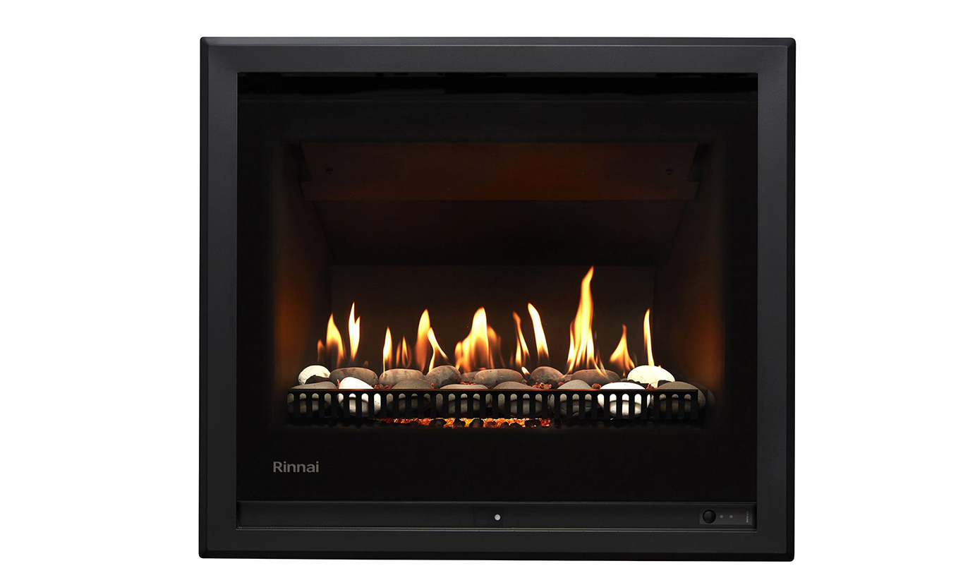 Rinnai 750 Gas Fire (matte black frame)