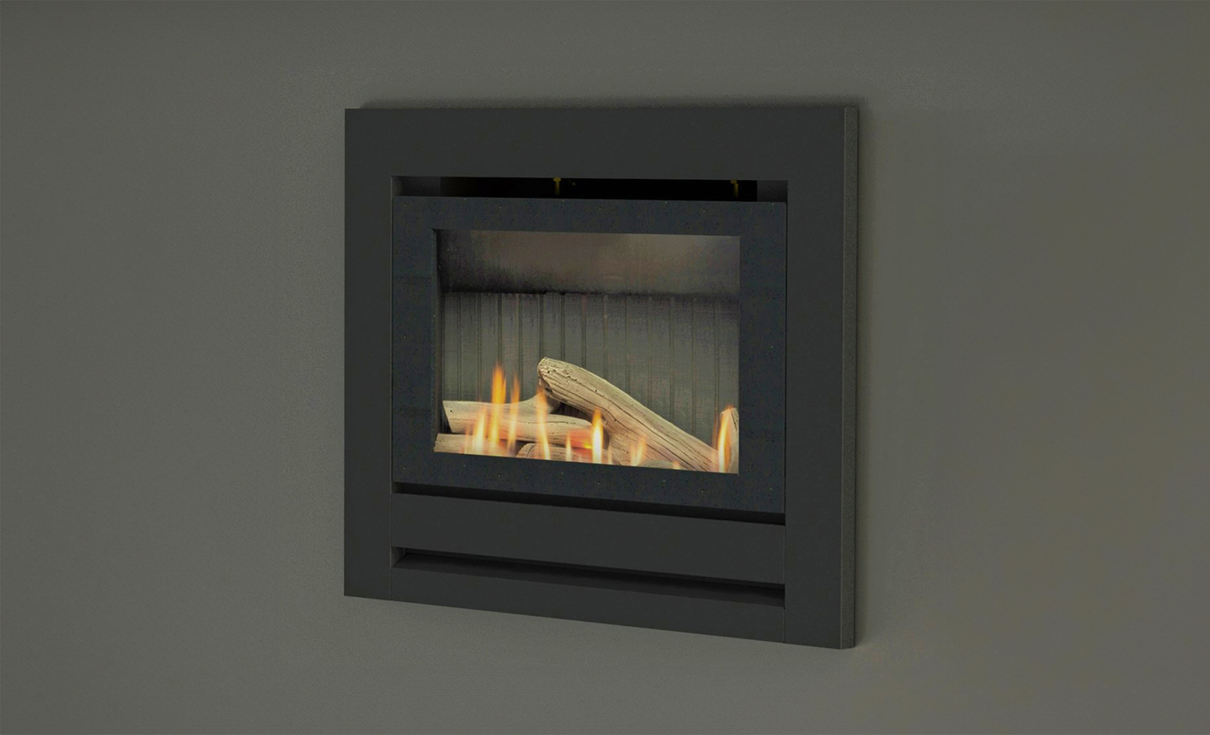 Rinnai SS850 Gas Fireplace (logs - angle high embers)