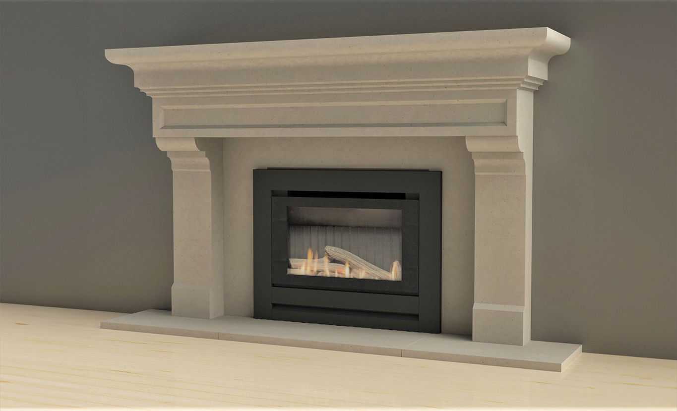 Rinnai SS850 Gas Fireplace (lifestyle - inbuilt mantel)