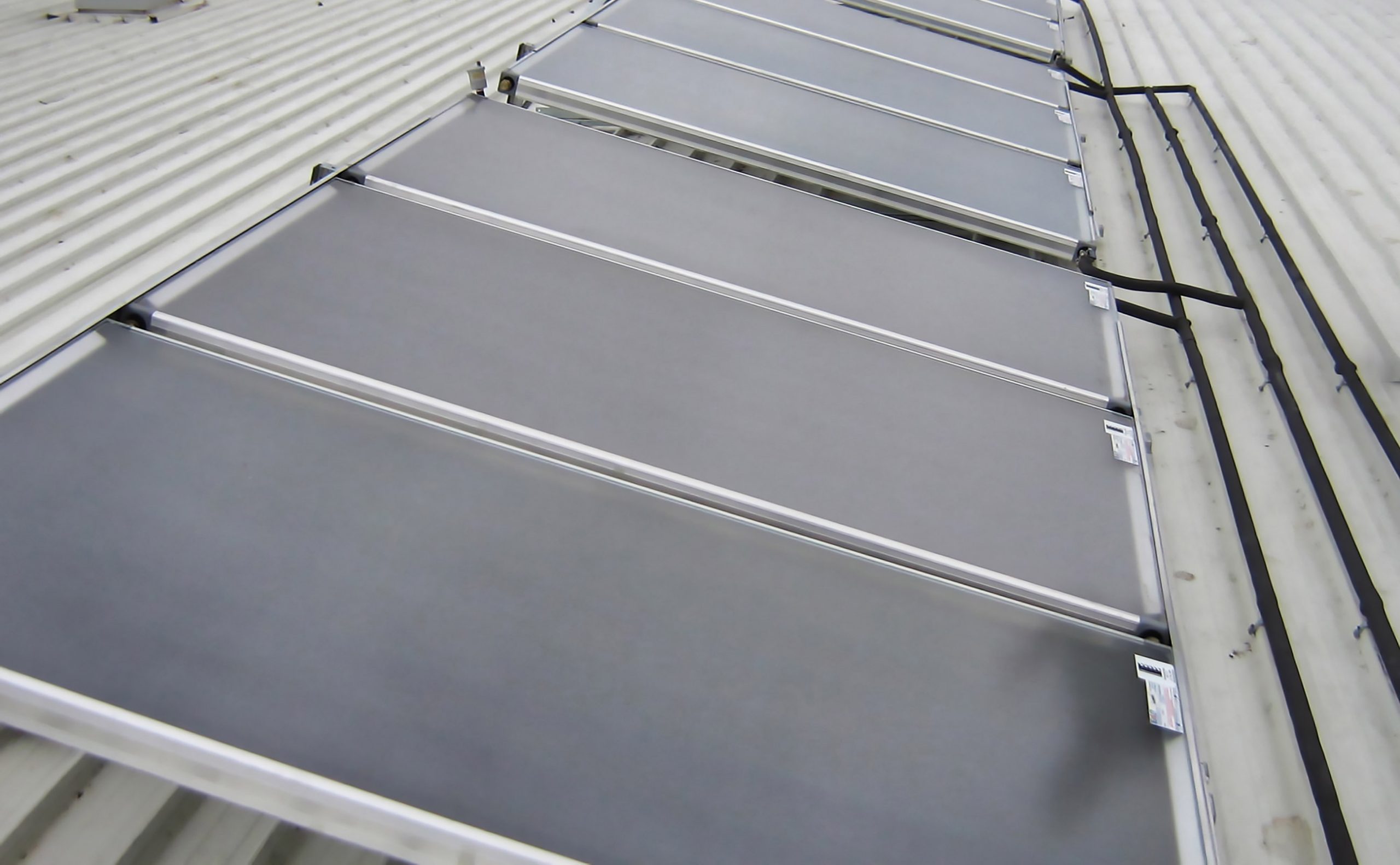 Rinnai Commercial Solar Pre-heat Flat Plate System (rooftop – close up)